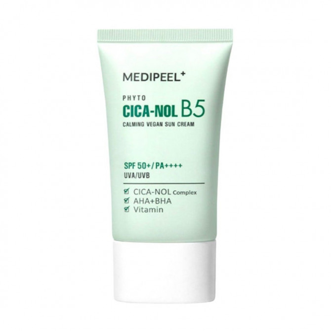 Сонцезахисний крем для обличчя з центелою MEDI-PEEL Phyto Cica Nol B5 Calming Vegan Sun Cream SPF50 50 мл купити в Україні