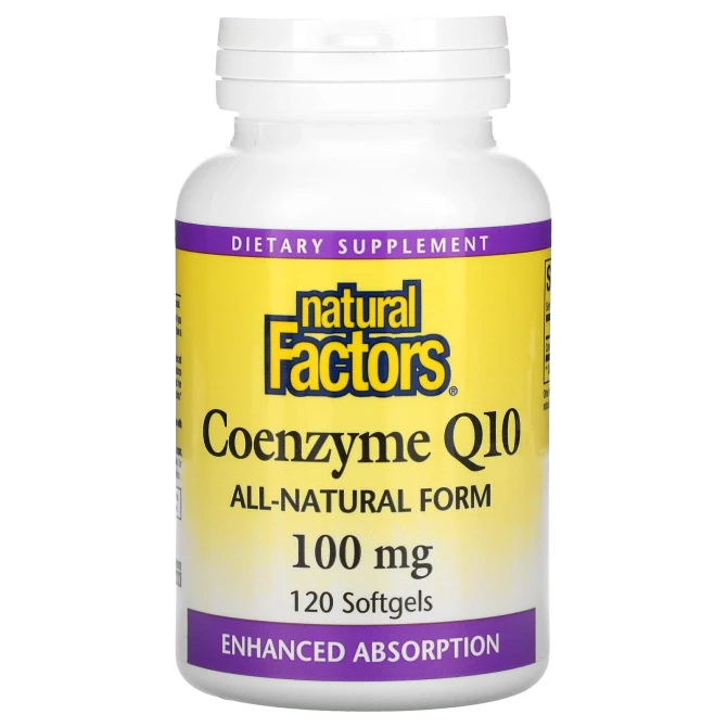 Коензим Q10 Natural Factors Coenzyme Q10 100 мг 120 желатинових капсул купити в Україні