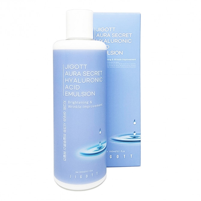 Зволожуюча емульсія з гіалуроновою кислотою JIGOTT Aura Secret Hyaluronic Acid Emulsion 300 мл купити в Україні 2