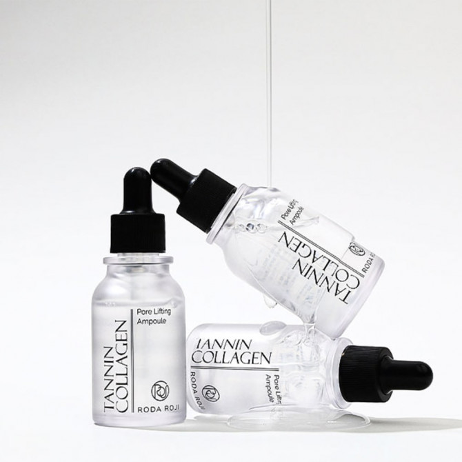 Сироватка для звуження пір з колагеном та комплексом танінів Roda Roji Tannin Collagen Pore Lifting Ampoule 30 мл купити в Україні 4