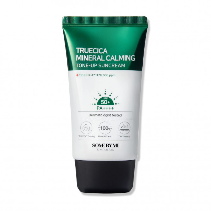 Заспокійливий сонцезахисний крем SOME BY MI Truecica Mineral Calming Tone-Up Suncream SPF50+ PA++++ 50 мл купити в Україні