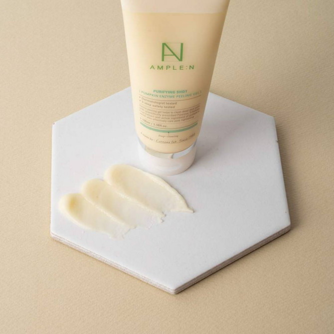Пилинг гель с экстрактом тыквы AMPLE N Purifying Shot Pumpkin Enzyme Peeling Gel 100 мл купить в Украине 3