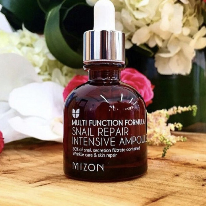 Концентрированная сыворотка против морщин с фильтратом слизи улитки MIZON Snail Repair Intensive Ampoule 30 мл купить в Украине 3