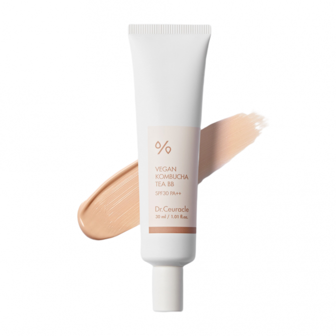 Веганский тональный BB крем с экстрактом комбучи Dr.Ceuracle Vegan Kombucha Tea BB Cream SPF 30/PA++ 30 мл купить в Украине