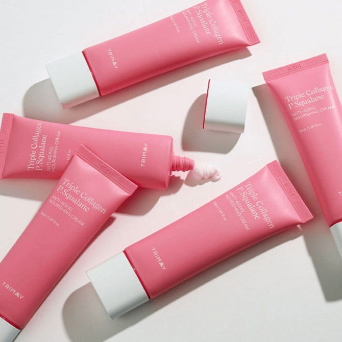 Питательный крем с коллагеном и скваланом Trimay Triple Collagen P.Squalane Anti-Aging Nourishing Cream 1 мл (пробник) купить в Украине 3