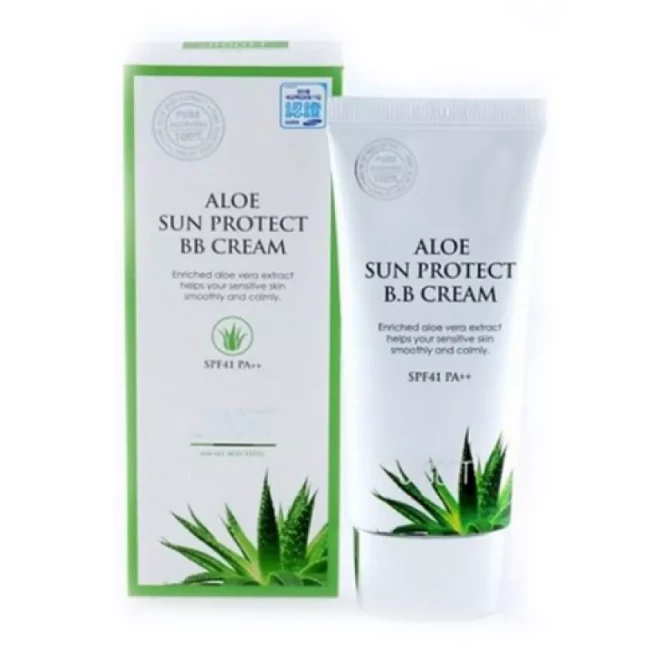 Тональный ВВ крем с экстрактом алоэ JIGOTT  Aloe Sun Protect BB Cream SPF41/PA++ 50 мл купить в Украине