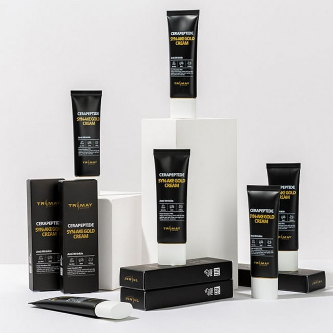 Антивозрастной крем с керамидами и пептидом змеиного яда Trimay Cerapeptide Syn-Ake Gold Cream 50 мл купить в Украине 3