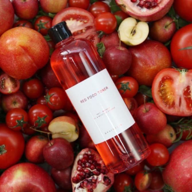 Антивіковий тонер з колагеном і фруктовими екстрактами Graymelin Red Food Toner 500 мл купити в Україні 2