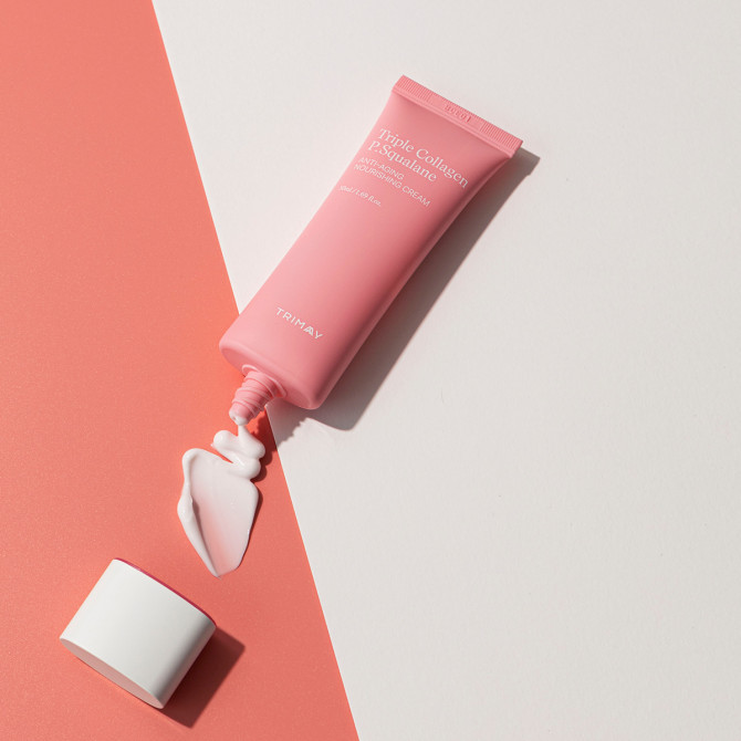 Питательный крем с коллагеном и скваланом Trimay Triple Collagen P.Squalane Anti-Aging Nourishing Cream 1 мл (пробник) купить в Украине 2