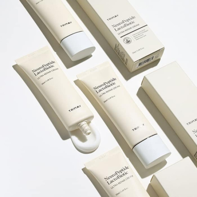Відновлюючий крем з нейропептидами та керамідами Trimay NeuroPeptide LactoBiotic Ultra Repair Cream 1 мл (пробник) купити в Україні 2