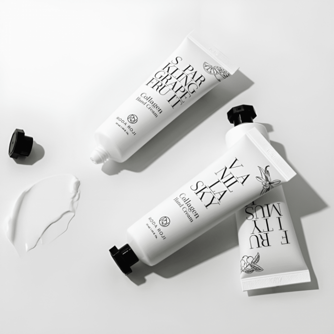 Крем для рук с коллагеном с ароматом ванили Roda Roji Vanilla Sky Collagen Hand Cream 50 мл купить в Украине 4