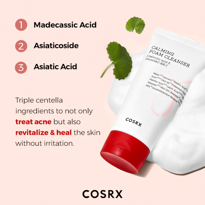 Успокаивающая пенка для проблемной кожи COSRX AC Collection Calming Foam Cleanser 150 мл купить в Украине 4