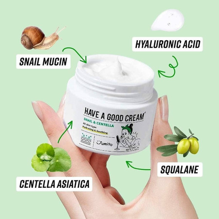 Восстанавливающий крем с муцином улитки и центеллой Jumiso Have A Good Cream Snail & Centella 1 мл (пробник) купить в Украине 2