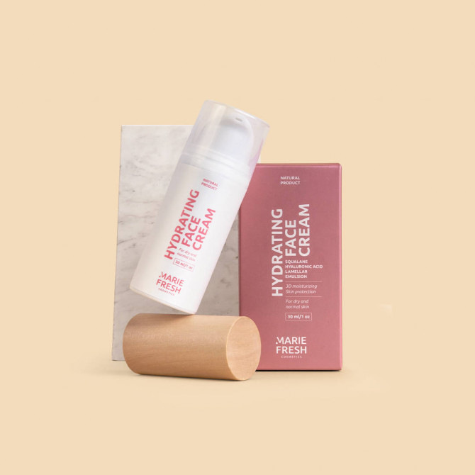 Увлажняющий крем с гиалуроновой кислотой для сухой и нормальной кожи Marie Fresh Cosmetics Hydrating Face Cream 30 мл купить в Украине 2