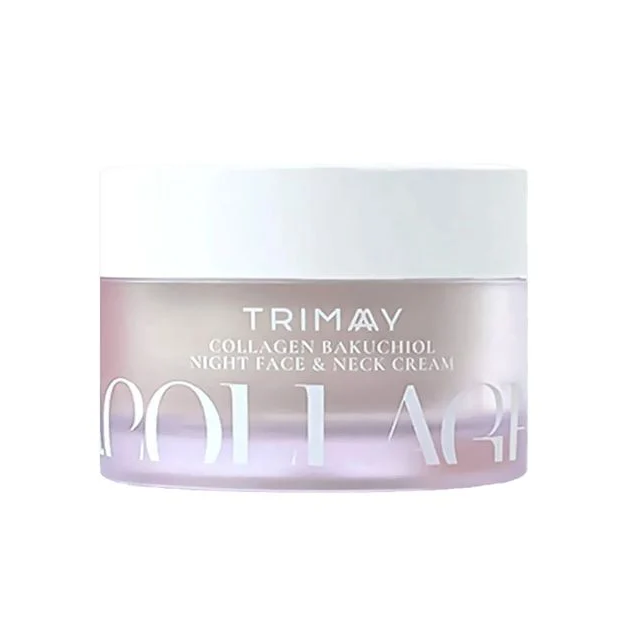 Ночной крем для кожи лица и шеи с коллагеном и бакучиолом Trimay Collagen Bakuchiol Night Face & Neck Cream 50 мл (СРОК ДО 25.04.2026) купить в Украине