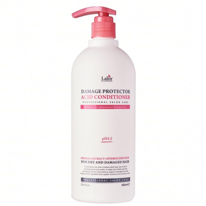 Бесщелочной кондиционер с коллагеном и аргановым маслом, Lador, Damaged Protector Acid Conditioner, 900 мл купить в Украине Бесщелочной кондиционер с коллагеном и аргановым маслом, Lador, Damaged Protector Acid Conditioner, 900 мл купить в Украине