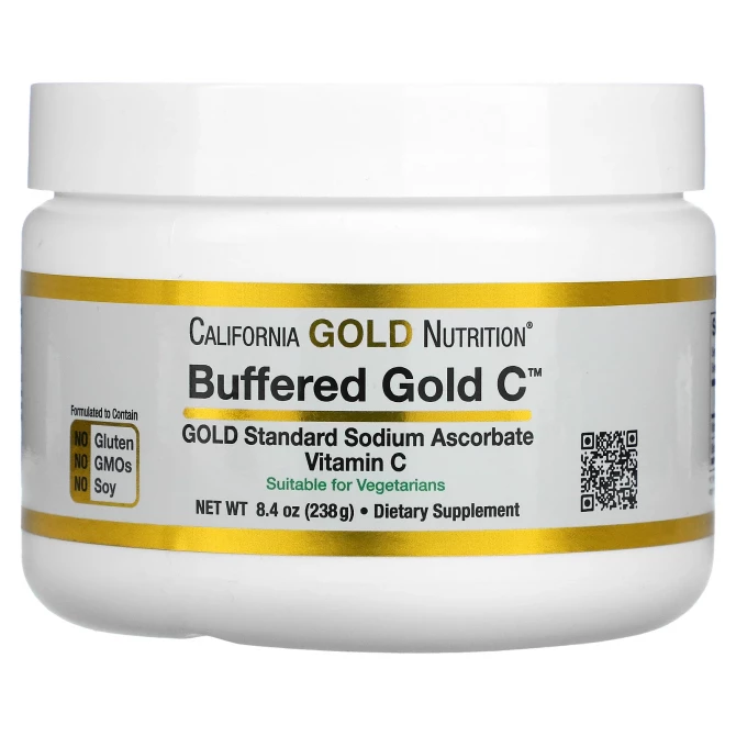 Буферизованный витамин C в форме порошка California Gold Nutrition Buffered Gold C  238 г купить в Украине