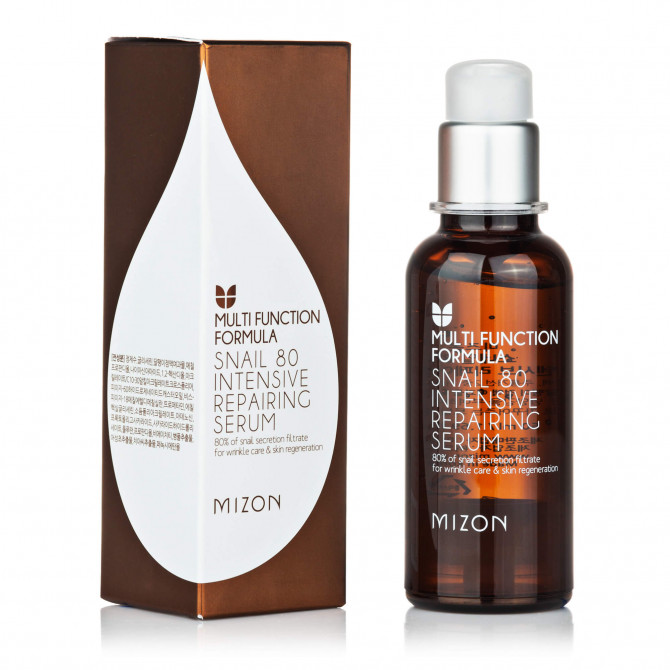 Интенсивно восстанавливающая сыворотка с муцином улитки, MIZON, Snail 80 Intensive Repairing Serum, 50 мл купить в Украине Интенсивно восстанавливающая сыворотка с муцином улитки, MIZON, Snail 80 Intensive Repairing Serum, 50 мл купить в Украине
