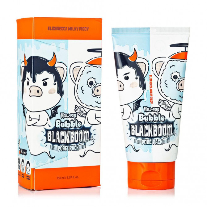 Маска для очищения пор, Elizavecca, Hell-Pore Bubble Black Boom Pore Pack, 150 мл купить в Украине Маска для очищения пор, Elizavecca, Hell-Pore Bubble Black Boom Pore Pack, 150 мл купить в Украине