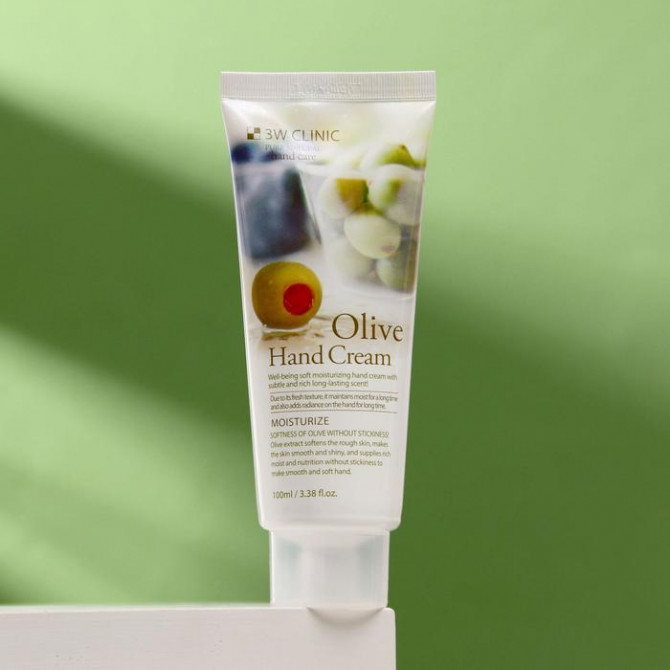 Питательный крем для рук с экстрактом оливы 3W CLINIC Olive Hand Cream 100 мл купить в Украине 2
