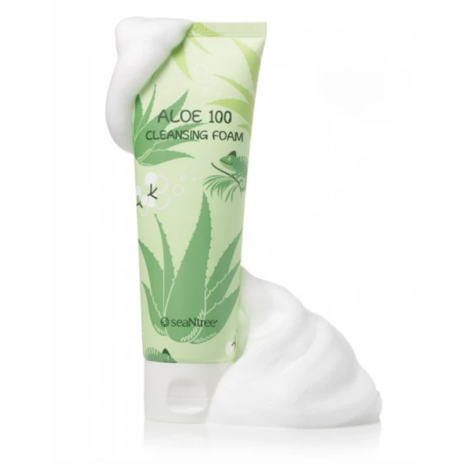 Заспокійлива пінка з екстрактом алое SeaNtree Aloe 100 Cleansing Foam 120 мл купити в Україні 2