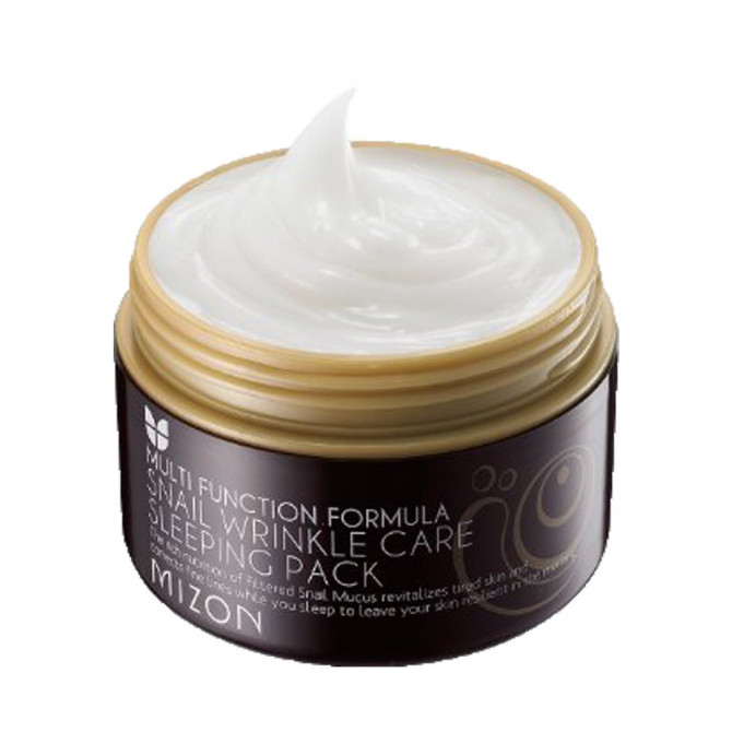 Ночная маска с фильтратом слизи улитки MIZON Snail Wrinkle Care Sleeping Pack 80 мл купить в Украине 3