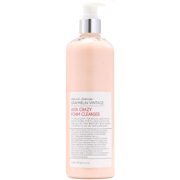 Детокс-пінка для вмивання з вином Graymelin Crazy Foam Cleanser Asta 500 мл купити в Україні
