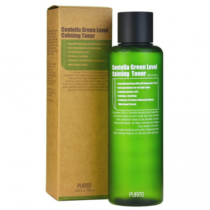 Успокаивающий тонер с экстрактом центеллы, Purito, Centella Green Level Calming Toner, 200 мл купить в Украине Успокаивающий тонер с экстрактом центеллы, Purito, Centella Green Level Calming Toner, 200 мл купить в Украине