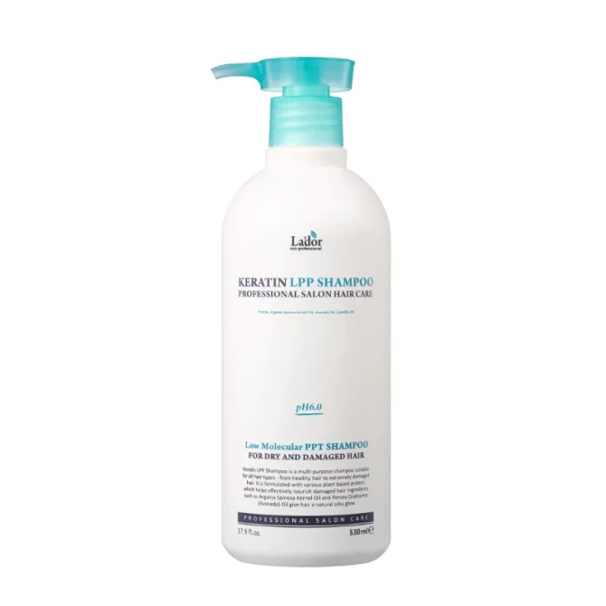 Безсульфатный шампунь с кератином для  поврежденных волос Lador Keratin LPP Shampoo 530 мл купить в Украине