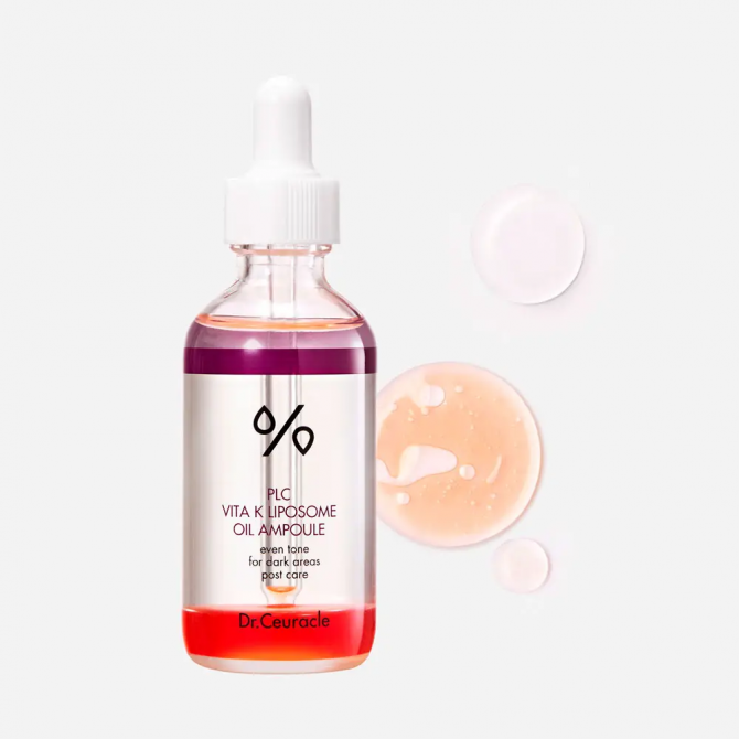 Заспокійлива сироватка проти куперозу та розацеї Dr.Ceuracle PLC Vita K Liposome Oil Ampoule 50 мл купити в Україні 2