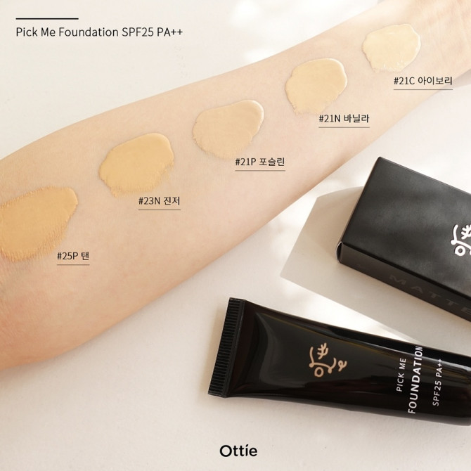 Антивікова тональна основа Ottie Pick Me Foundation SPF25 PA ++ # 21 Vanilla 30 мл купити в Україні 5