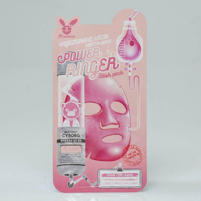 Тканинна маска для обличчя з гіалуроновою кислотою Elizavecca Hyaluronic Acid Water Deep Power Reinger купити в Україні 3