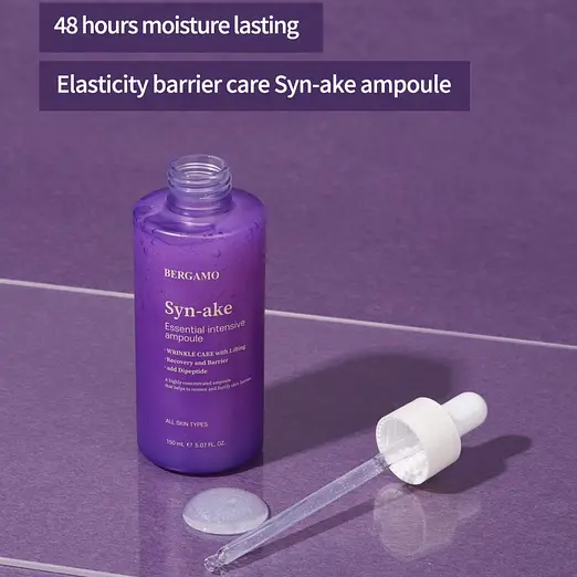 Сироватка що омолоджує для обличчя з пептидом зміїної отрути BERGAMO Essential Intensive Ampoule Syn-ake 150 мл купити в Україні 3