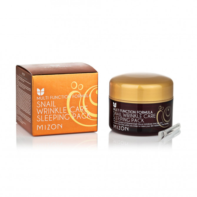 Ночная маска с фильтратом слизи улитки MIZON Snail Wrinkle Care Sleeping Pack 80 мл купить в Украине 2