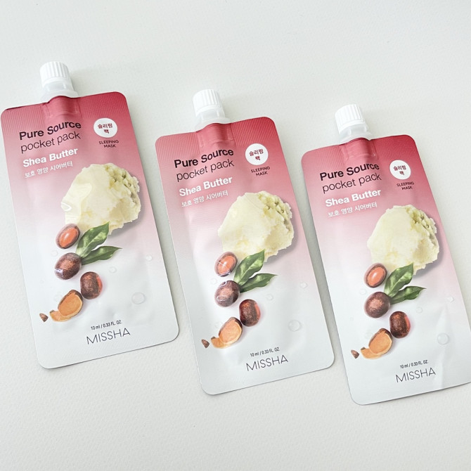 Питательная ночная маска с маслом ши MISSHA Pure Source pocket pack Shea Butter 10 мл купить в Украине 4