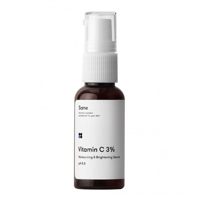 Сироватка для обличчя з вітаміном С Sane Vitamin C 3% Moisturizing & Brightening Serum 30 мл купити в Україні