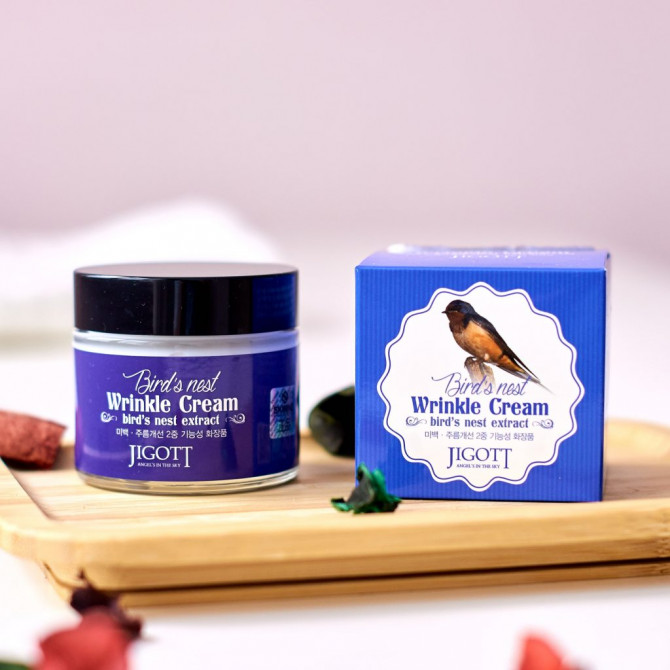 Антивіковий крем з екстрактом ласточкиного гнізда JIGOTT Bird's Nest Wrinkle Cream 70 мл купити в Україні 2