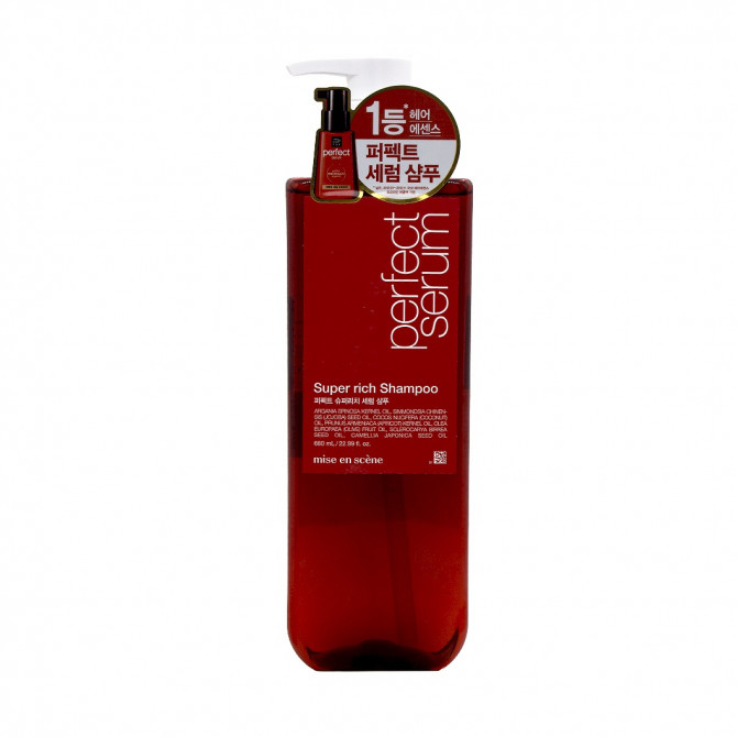 Восстанавливающий шампунь для тусклых и окрашенных волос MISEENSCENE Perfect Serum Shampo Super Rich 680 мл купить в Украине