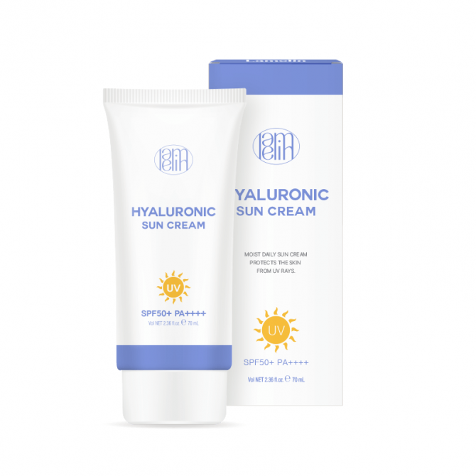 Увлажняющий солнцезащитный крем с гиалуроновой кислотой Lamelin Hyaluronic Sun Cream SPF50+ PA++++ 70 мл купить в Украине