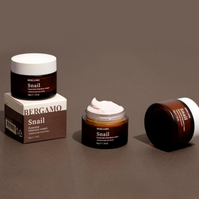 Інтенсивний крем для обличчя з муцином равлики BERGAMO Essential Intensive Cream Snail 50 г купити в Україні 4