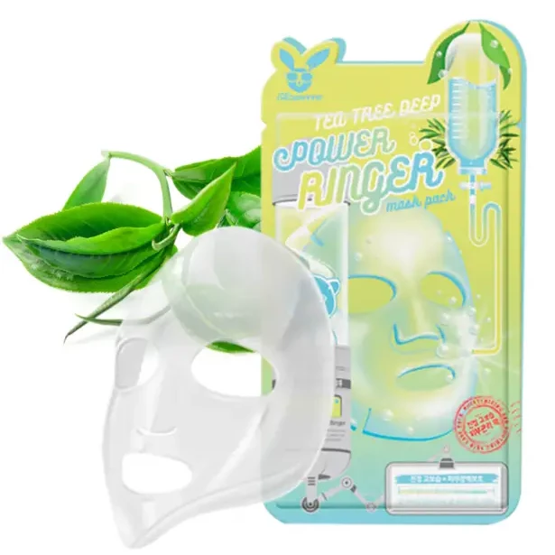 Тканинна маска для обличчя з чайним деревом відновлююча Elizavecca Tea Tree Deep Power Ringer Mask купити в Україні 3
