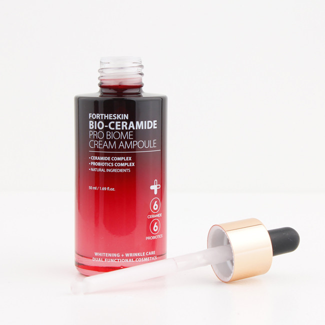 Питательная крем-сыворотка для лица с керамидами и пробиотиками Fortheskin Bio Ceramide Pro Biome Cream Ampoule 50 мл купить в Украине 2