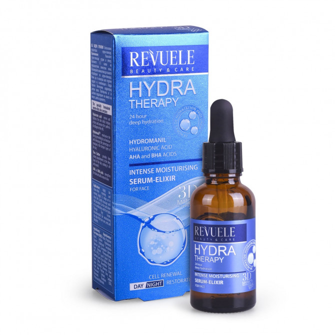 Сироватка що інтенсивно зволожує з колагеном Revuele Hydra Therapy Intense Moisturising Serum Elixir 30 мл купити в Україні