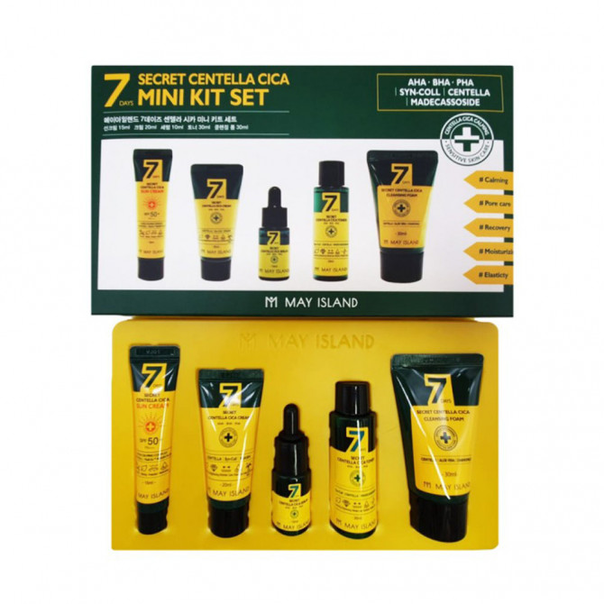 Набор миниатюр с кислотами и центеллой для проблемной кожи, May Island, 7 Days Secret Centella Mini Kit Set купить в Украине Набор миниатюр с кислотами и центеллой для проблемной кожи, May Island, 7 Days Secret Centella Mini Kit Set купить в Украине