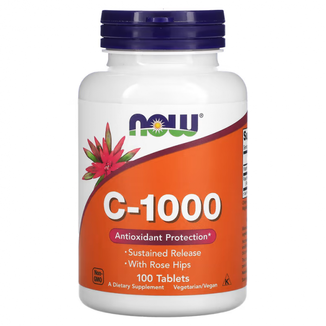 Витамин C с шиповником Now Foods C-1000 100 таблеток купить в Украине