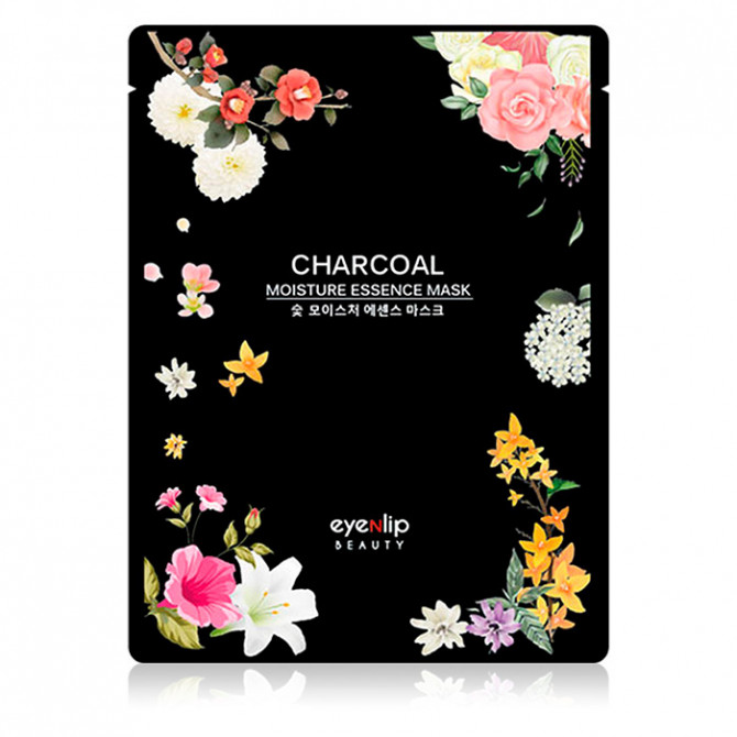 Очищающая тканевая маска с древесным углем, EYENLIP, Charcoal Moisture Essence Mask купить в Украине Очищающая тканевая маска с древесным углем, EYENLIP, Charcoal Moisture Essence Mask купить в Украине