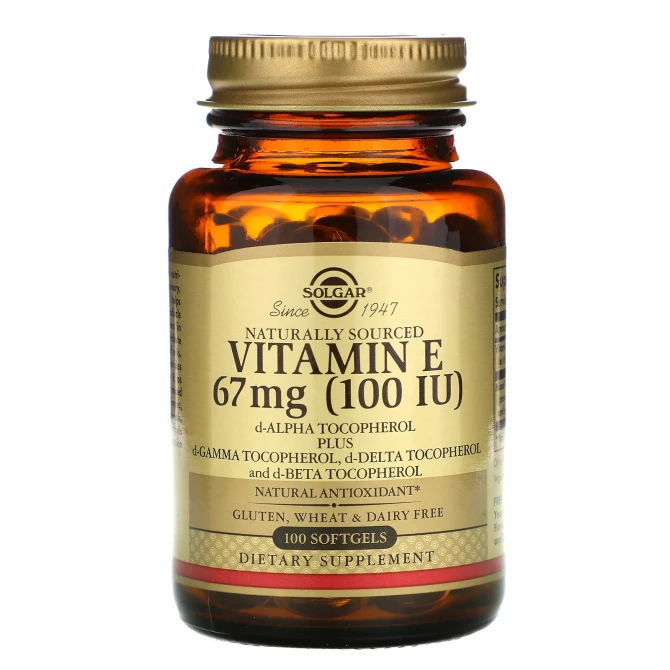 Натуральный витамин Е Solgar Vitamin E 67 мг (100 МЕ) 100 капсул купить в Украине