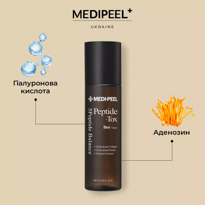 Тонер для омолодження для обличчя з пептидами  MEDI-PEEL Bor-Tox Peptide Toner 180 мл купити в Україні 4
