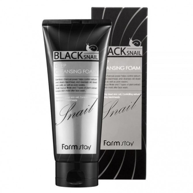 Глубоко очищающая пенка с муцином черной улитки FarmStay Black Snail Deep Cleansing Foam 180 мл купить в Украине 2