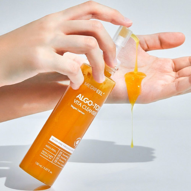 Детокс гель для глибокого очищення шкіри з екстрактом лимона MEDI-PEEL Algo-Tox Vita Cleanser Vegan Lemon 150 мл купити в Україні 2